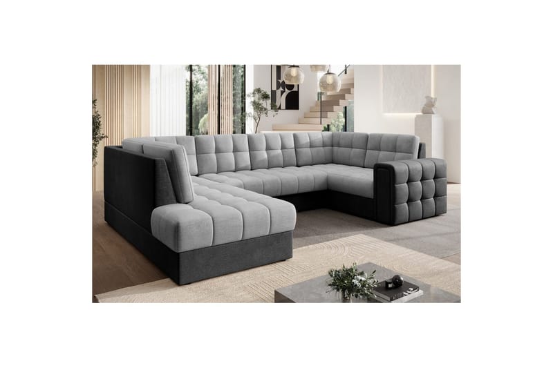 Sektionssoffa Eltap Blewett 299x198x82 cm - Monolith 84, Monolith 97, Ljusgrå, Mörkgrå, Vänster - Möbler - Soffa - Bäddsoffa