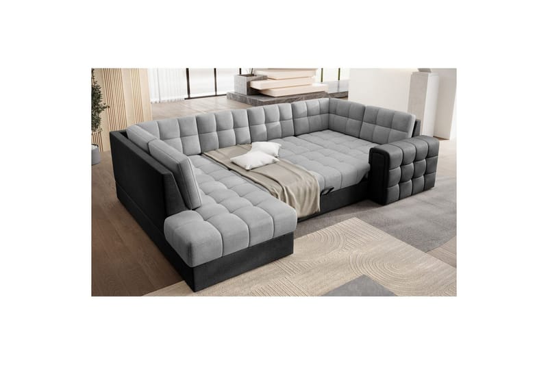 Sektionssoffa Eltap Blewett 299x198x82 cm - Monolith 84, Monolith 97, Ljusgrå, Mörkgrå, Vänster - Möbler - Soffa - Bäddsoffa