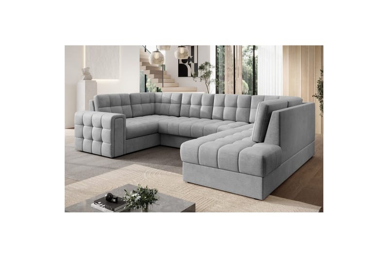 Sektionssoffa Eltap Blewett 299x198x82 cm - Monolith 85, Grå, Höger - Möbler - Soffa - Bäddsoffa
