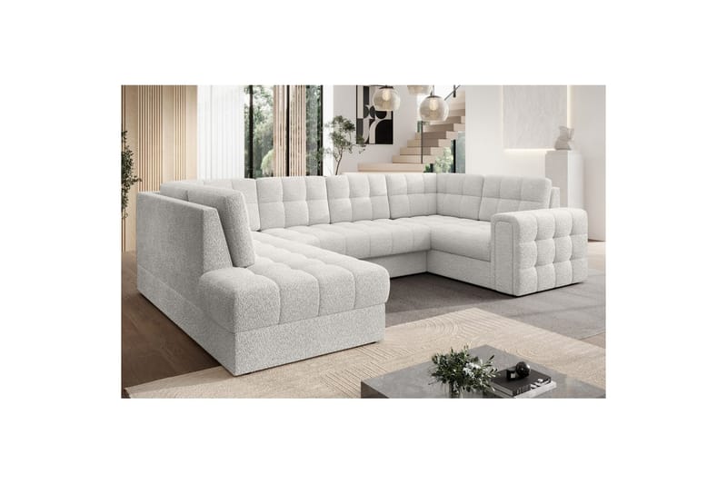 Sektionssoffa Eltap Blewett 299x198x82 cm - Royal 01, Vit, Vänster - Möbler - Soffa - Bäddsoffa