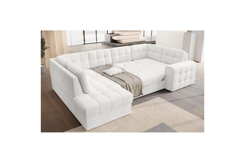 Sektionssoffa Eltap Blewett 299x198x82 cm - Royal 01, Vit, Vänster - Möbler - Soffa - Bäddsoffa