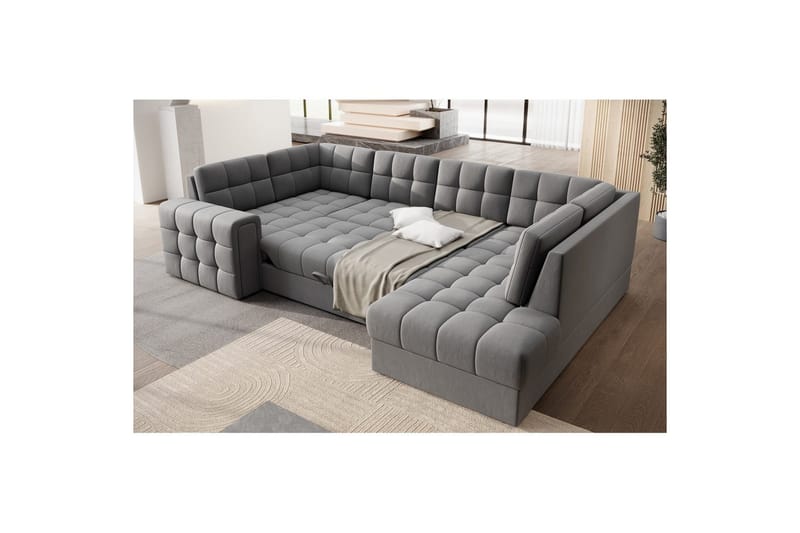Sektionssoffa Eltap Blewett 299x198x82 cm - Sola 4, Grå, Höger - Möbler - Soffa - Bäddsoffa
