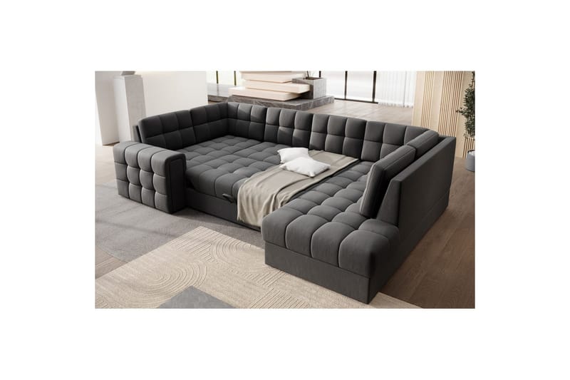 Sektionssoffa Eltap Blewett 299x198x82 cm - Sola 6, Mörkgrå, Höger - Möbler - Soffa - Bäddsoffa