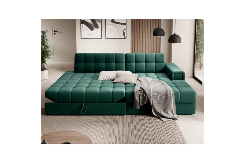 Sektionssoffa Eltap Blezalt 240x150x82 cm - Lukso 35, Grön, Höger - Möbler - Soffa - Bäddsoffa