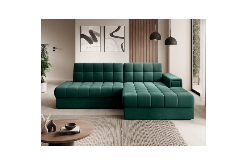 Sektionssoffa Eltap Blezalt 240x150x82 cm - Lukso 35, Grön, Höger - Möbler - Soffa - Bäddsoffa