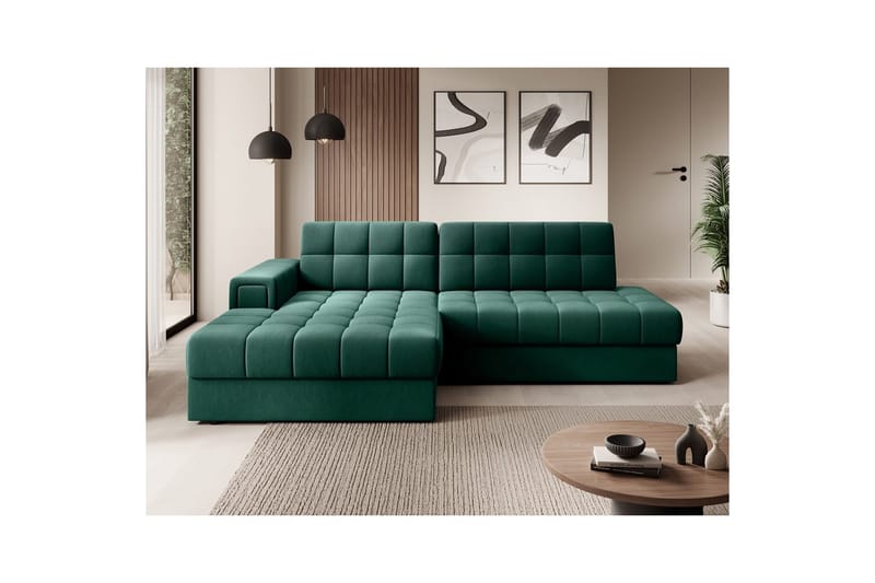 Sektionssoffa Eltap Blezalt 240x150x82 cm - Lukso 35, Grön, Vänster - Möbler - Soffa - Bäddsoffa