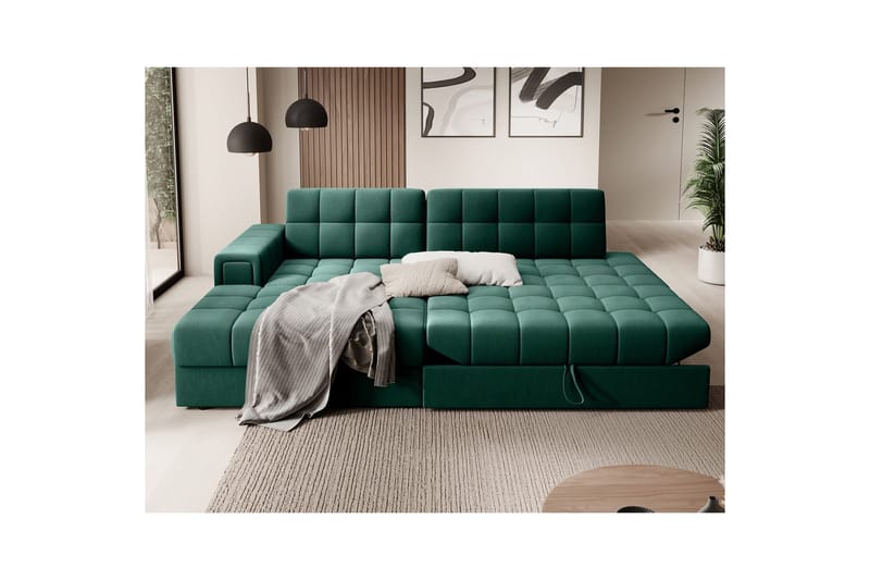 Sektionssoffa Eltap Blezalt 240x150x82 cm - Lukso 35, Grön, Vänster - Möbler - Soffa - Bäddsoffa
