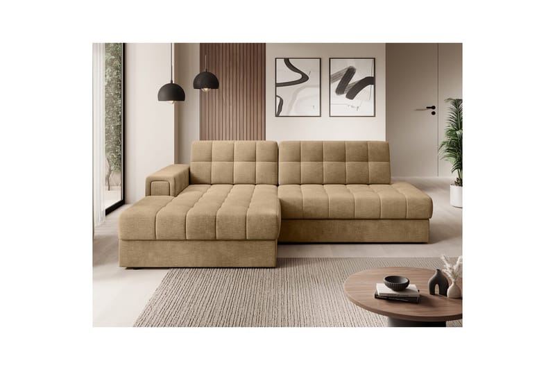 Sektionssoffa Eltap Blezalt 240x150x82 cm - Monolith 09, Mörkbeige, Vänster - Möbler - Soffa - Bäddsoffa