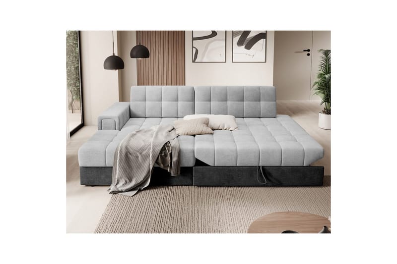 Sektionssoffa Eltap Blezalt 240x150x82 cm - Monolith 84, Monolith 97, Ljusgrå, Mörkgrå, Vänster - Möbler - Soffa - Bäddsoffa