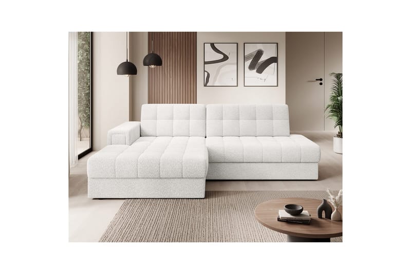 Sektionssoffa Eltap Blezalt 240x150x82 cm - Royal 01, Vit, Vänster - Möbler - Soffa - Bäddsoffa