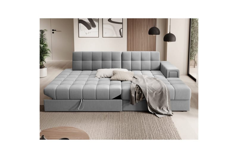 Sektionssoffa Eltap Blezalt 240x150x82 cm - Sola 4, Grå, Höger - Möbler - Soffa - Bäddsoffa