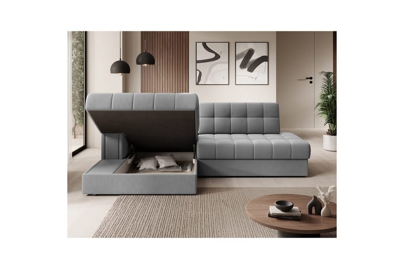 Sektionssoffa Eltap Blezalt 240x150x82 cm - Sola 4, Grå, Vänster - Möbler - Soffa - Bäddsoffa