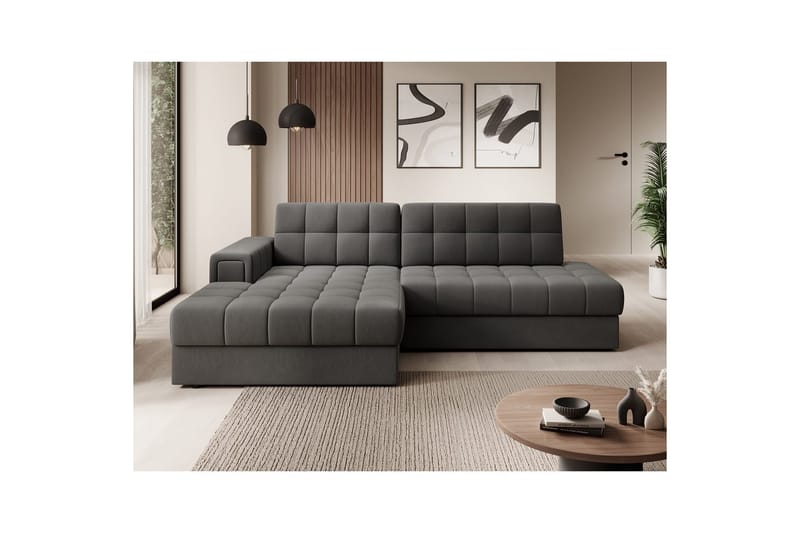 Sektionssoffa Eltap Blezalt 240x150x82 cm - Sola 6, Mörkgrå, Vänster - Möbler - Soffa - Bäddsoffa