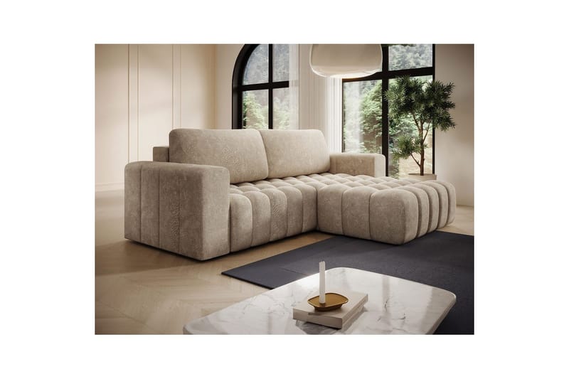Sektionssoffa Eltap Bonett 250x175x92 cm - Dora 21 Beige, Höger - Möbler - Soffa - Bäddsoffa