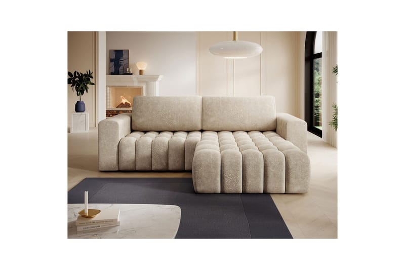 Sektionssoffa Eltap Bonett 250x175x92 cm - Dora 21 Beige, Höger - Möbler - Soffa - Bäddsoffa