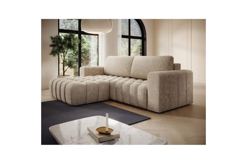 Sektionssoffa Eltap Bonett 250x175x92 cm - Dora 21 Beige, Vänster - Möbler - Soffa - Bäddsoffa
