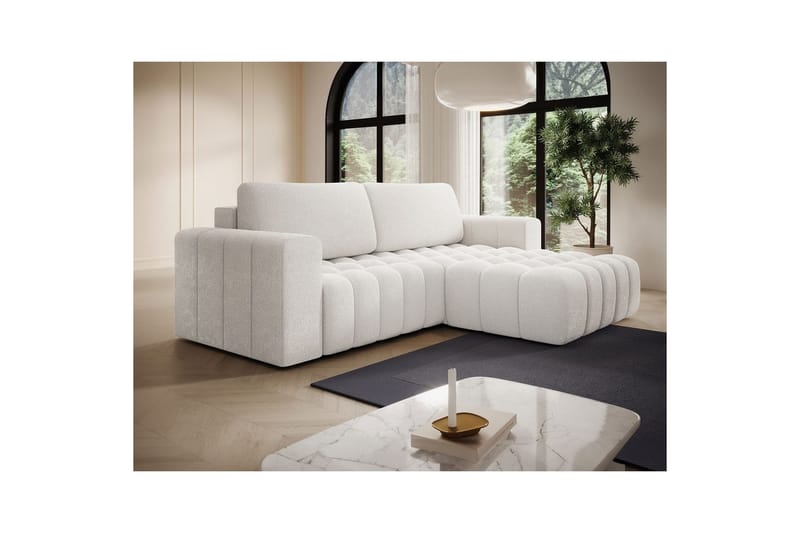 Sektionssoffa Eltap Bonett 250x175x92 cm - Jaffray 01, Vit, Höger - Möbler - Soffa - Bäddsoffa