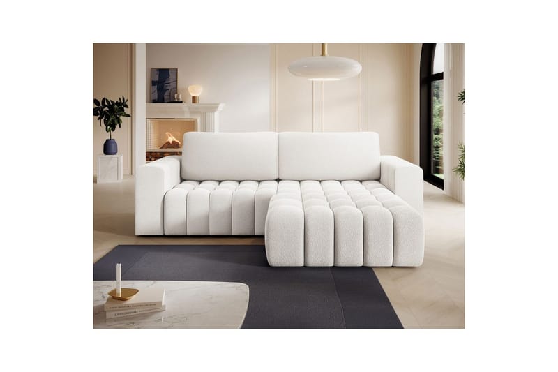 Sektionssoffa Eltap Bonett 250x175x92 cm - Jaffray 01, Vit, Höger - Möbler - Soffa - Bäddsoffa