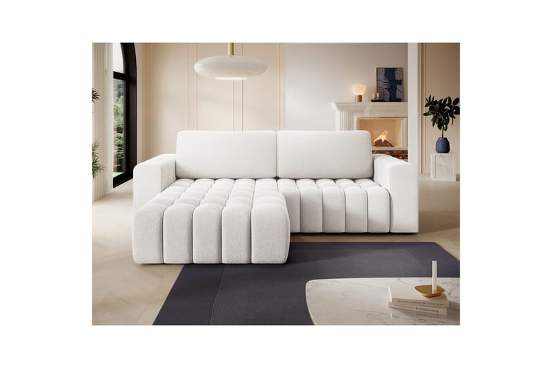 Sektionssoffa Eltap Bonett 250x175x92 cm - Jaffray 01, Vit, Vänster - Möbler - Soffa - Bäddsoffa