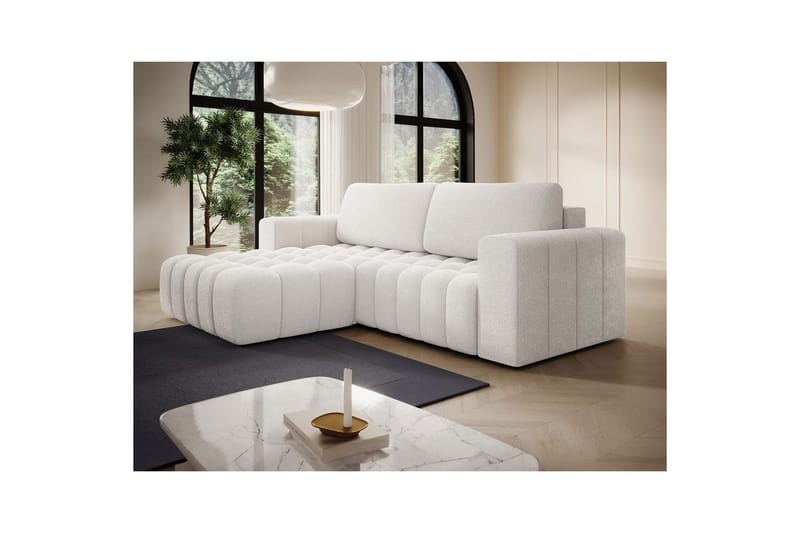 Sektionssoffa Eltap Bonett 250x175x92 cm - Jaffray 01, Vit, Vänster - Möbler - Soffa - Bäddsoffa