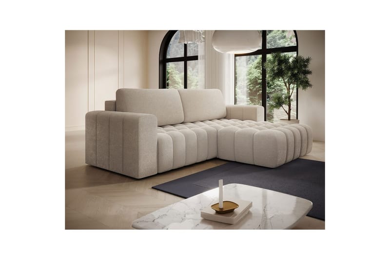 Sektionssoffa Eltap Bonett 250x175x92 cm - Jaffray 18, Beige, Höger - Möbler - Soffa - Bäddsoffa