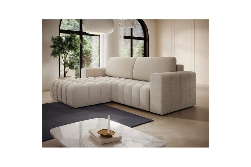 Sektionssoffa Eltap Bonett 250x175x92 cm - Jaffray 18, Beige, Vänster - Möbler - Soffa - Bäddsoffa