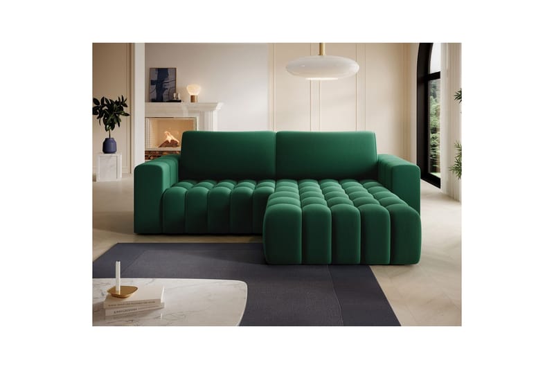 Sektionssoffa Eltap Bonett 250x175x92 cm - Kronos 19, Mörkgrön, Höger - Möbler - Soffa - Bäddsoffa