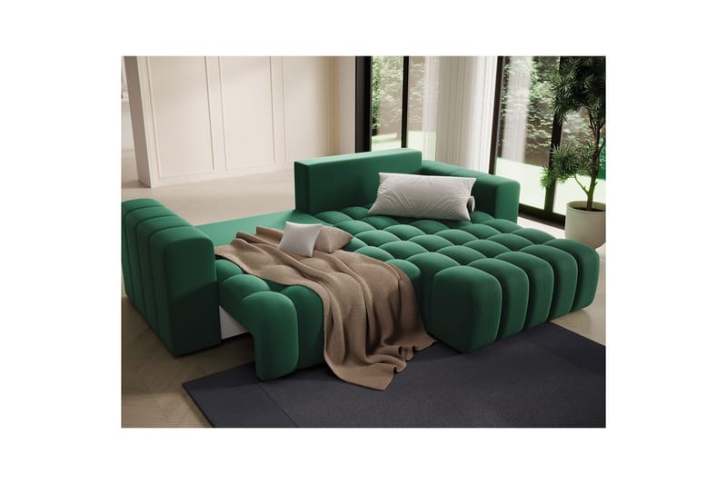 Sektionssoffa Eltap Bonett 250x175x92 cm - Kronos 19, Mörkgrön, Höger - Möbler - Soffa - Bäddsoffa