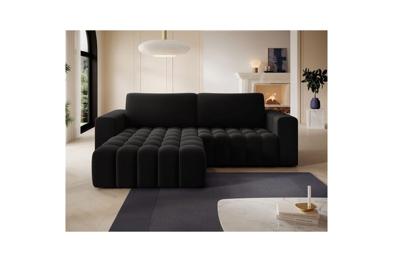 Sektionssoffa Eltap Bonett 250x175x92 cm - Matt Velvet 99, Blå, Vänster - Möbler - Soffa - Bäddsoffa