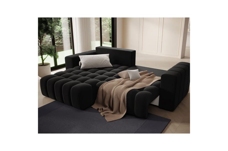 Sektionssoffa Eltap Bonett 250x175x92 cm - Matt Velvet 99, Blå, Vänster - Möbler - Soffa - Bäddsoffa