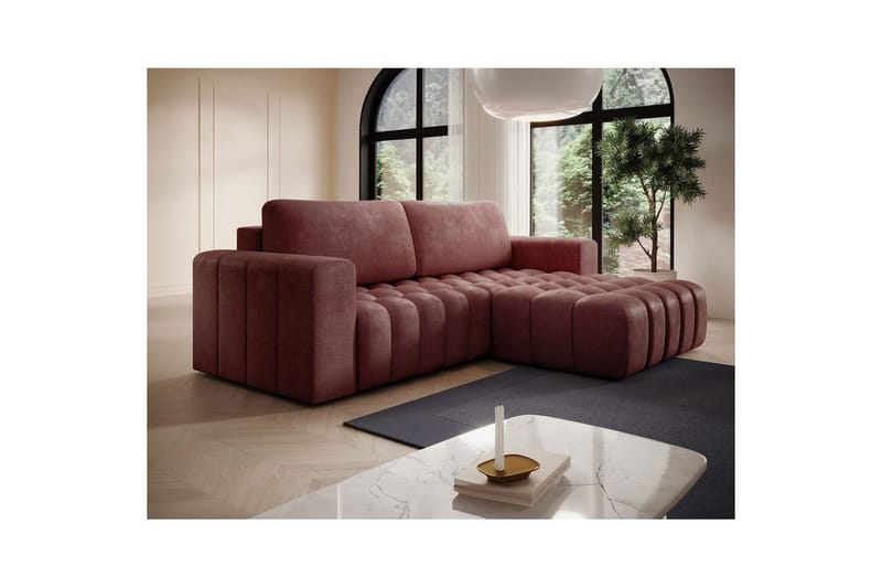 Sektionssoffa Eltap Bonett 250x175x92 cm - Monolith 63, Rosa, Höger - Möbler - Soffa - Bäddsoffa