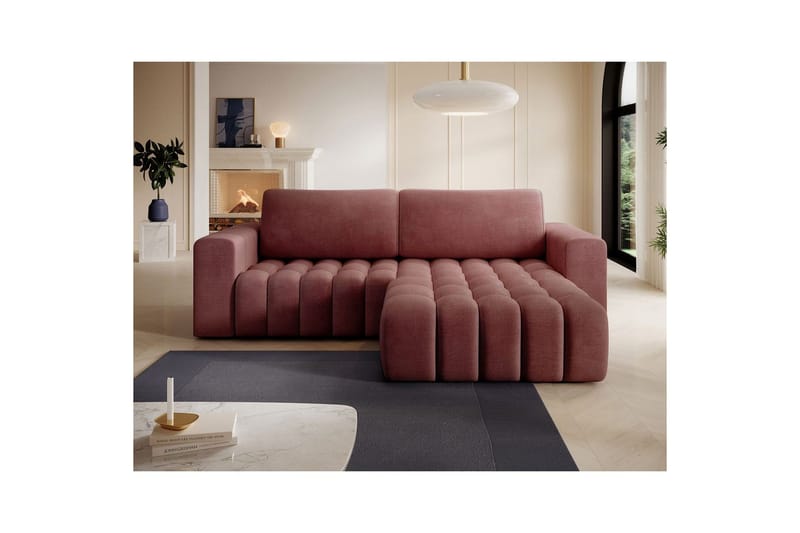 Sektionssoffa Eltap Bonett 250x175x92 cm - Monolith 63, Rosa, Höger - Möbler - Soffa - Bäddsoffa