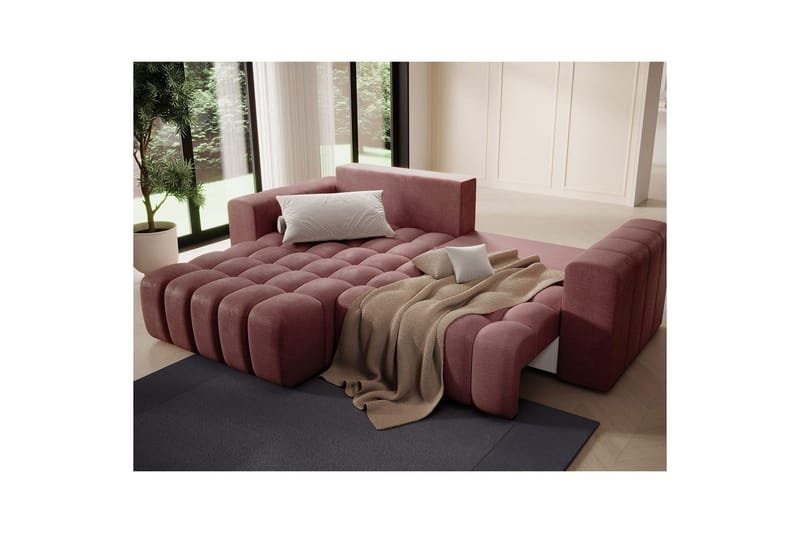 Sektionssoffa Eltap Bonett 250x175x92 cm - Monolith 63, Rosa, Vänster - Möbler - Soffa - Bäddsoffa