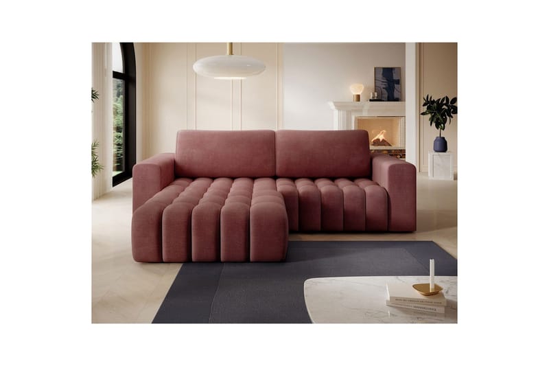 Sektionssoffa Eltap Bonett 250x175x92 cm - Monolith 63, Rosa, Vänster - Möbler - Soffa - Bäddsoffa