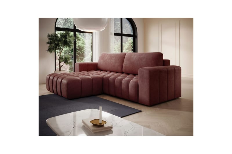 Sektionssoffa Eltap Bonett 250x175x92 cm - Monolith 63, Rosa, Vänster - Möbler - Soffa - Bäddsoffa