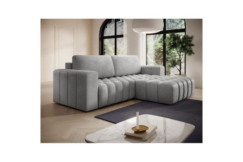 Sektionssoffa Eltap Bonett 250x175x92 cm - Monolith 84, Ljusgrå, Höger - Möbler - Soffa - Bäddsoffa
