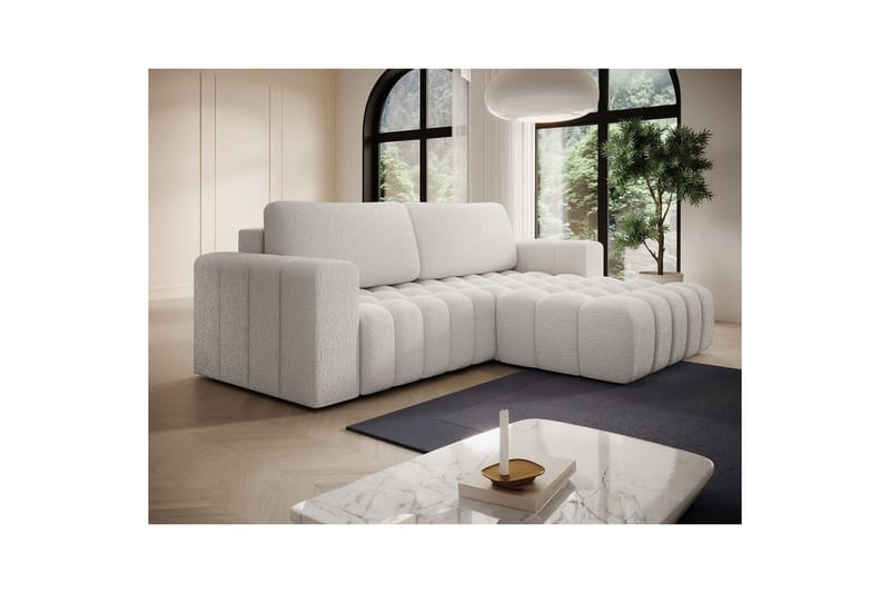 Sektionssoffa Eltap Bonett 250x175x92 cm - Royal 01, Vit, Höger - Möbler - Soffa - Bäddsoffa