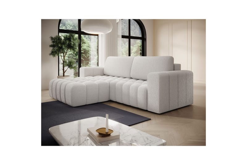 Sektionssoffa Eltap Bonett 250x175x92 cm - Royal 01, Vit, Vänster - Möbler - Soffa - Bäddsoffa