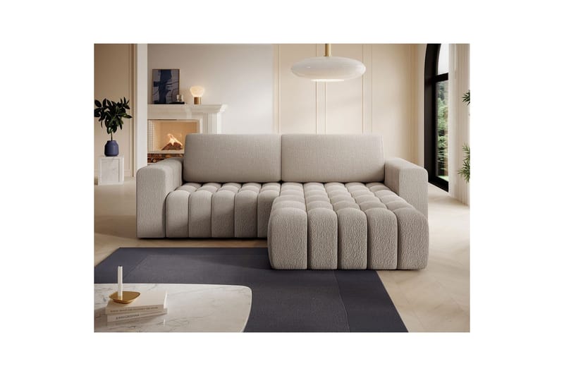 Sektionssoffa Eltap Bonett 250x175x92 cm - Royal 18, Beige, Höger - Möbler - Soffa - Bäddsoffa