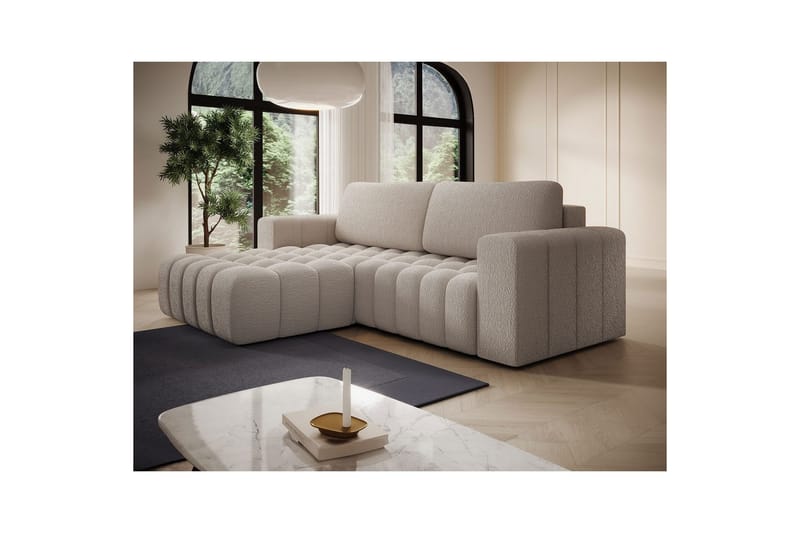 Sektionssoffa Eltap Bonett 250x175x92 cm - Royal 18, Beige, Vänster - Möbler - Soffa - Bäddsoffa