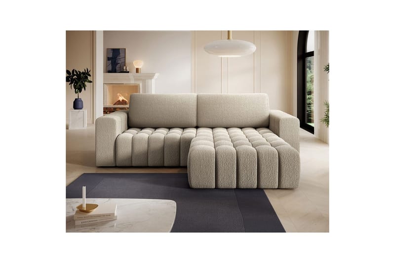 Sektionssoffa Eltap Bonett 250x175x92 cm - Royal 20, Beige, Höger - Möbler - Soffa - Bäddsoffa