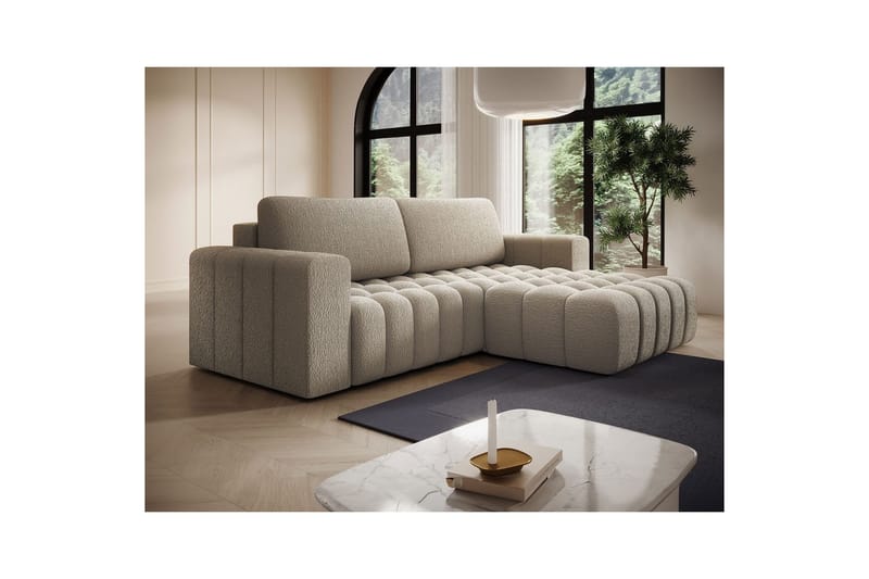 Sektionssoffa Eltap Bonett 250x175x92 cm - Royal 20, Beige, Höger - Möbler - Soffa - Bäddsoffa