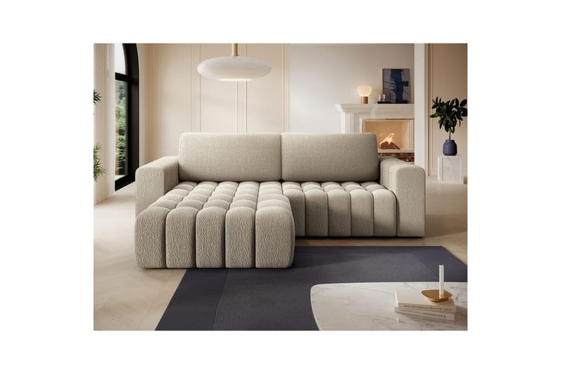 Sektionssoffa Eltap Bonett 250x175x92 cm - Royal 20, Beige, Vänster - Möbler - Soffa - Bäddsoffa