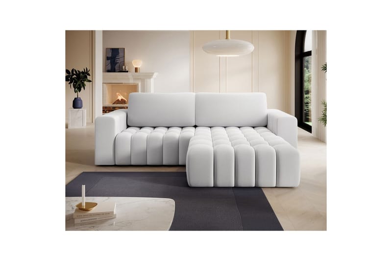 Sektionssoffa Eltap Bonett 250x175x92 cm - Solar 01, Vit, Höger - Möbler - Soffa - Bäddsoffa