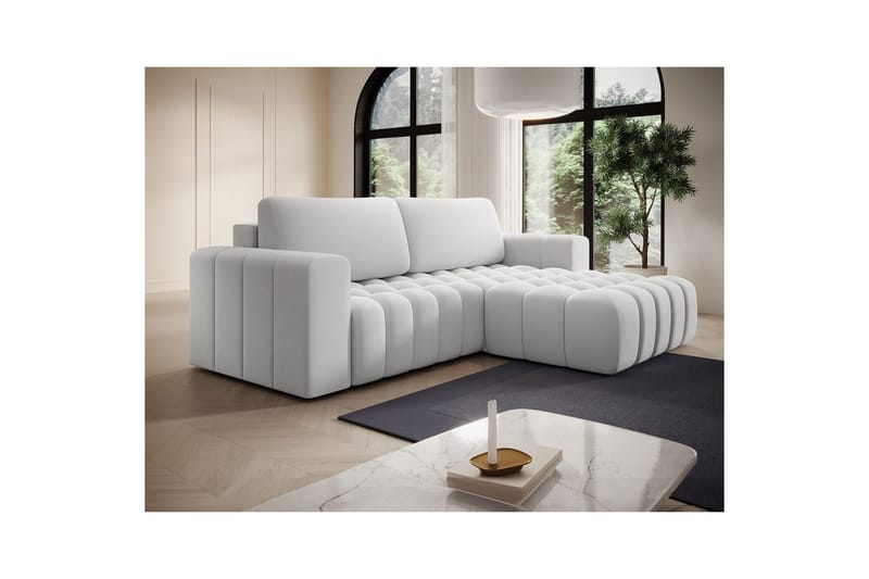 Sektionssoffa Eltap Bonett 250x175x92 cm - Solar 01, Vit, Höger - Möbler - Soffa - Bäddsoffa