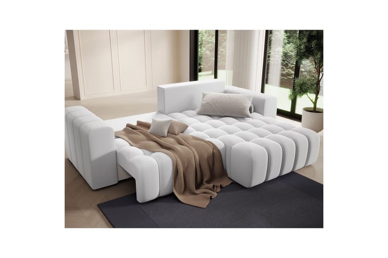 Sektionssoffa Eltap Bonett 250x175x92 cm - Solar 01, Vit, Höger - Möbler - Soffa - Bäddsoffa