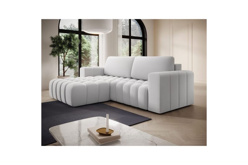 Sektionssoffa Eltap Bonett 250x175x92 cm - Solar 01, Vit, Vänster - Möbler - Soffa - Bäddsoffa