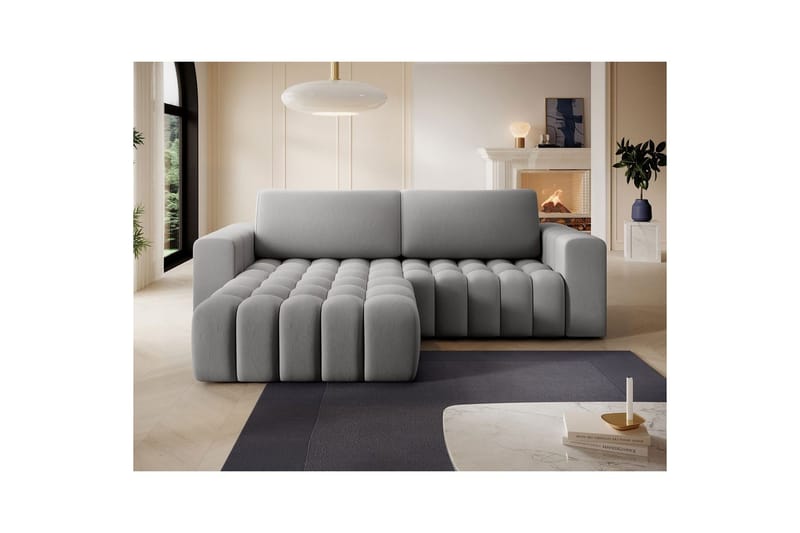 Sektionssoffa Eltap Bonett 250x175x92 cm - Paros 05, Ljusgrå, Vänster - Möbler - Soffa - Bäddsoffa
