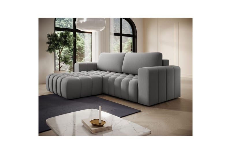 Sektionssoffa Eltap Bonett 250x175x92 cm - Paros 05, Ljusgrå, Vänster - Möbler - Soffa - Bäddsoffa
