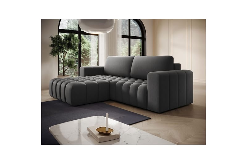 Sektionssoffa Eltap Bonett 250x175x92 cm - Paros 06, Grå, Vänster - Möbler - Soffa - Bäddsoffa